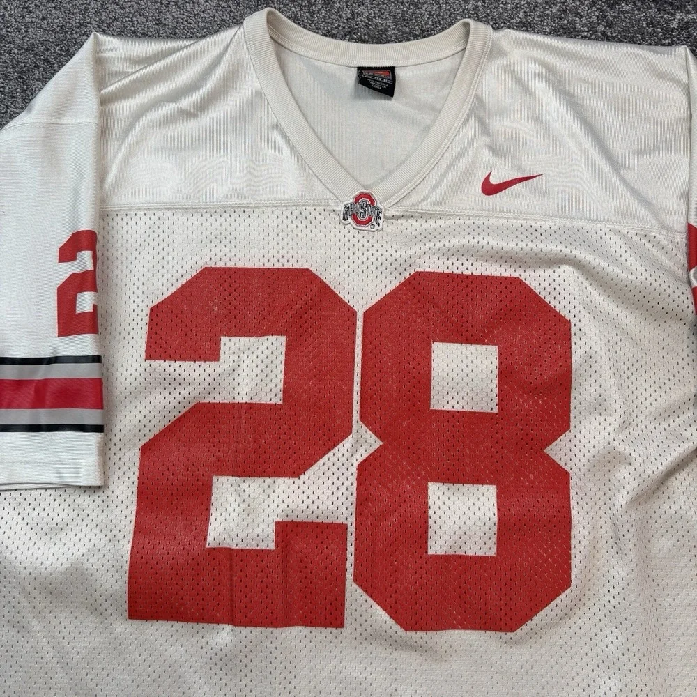 Nike Authentic Ohio State Buckeyes Football Jersey Mens XXL Sewn Beanie Wells 28
